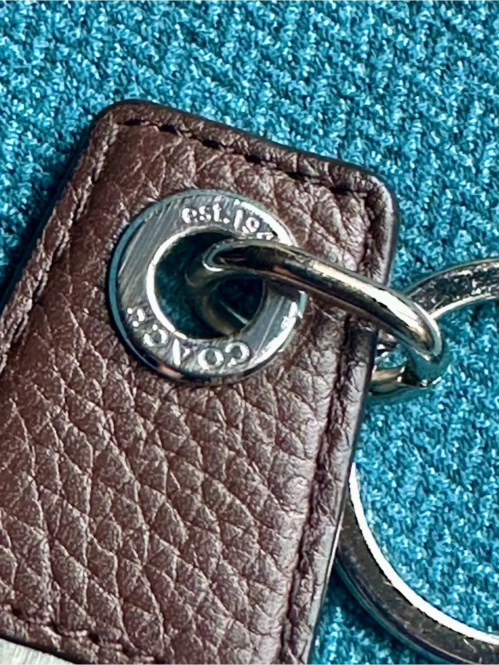 Coach Mahogany Leather Bottle Opener Keychain unisex - (Style F62097) - NEW